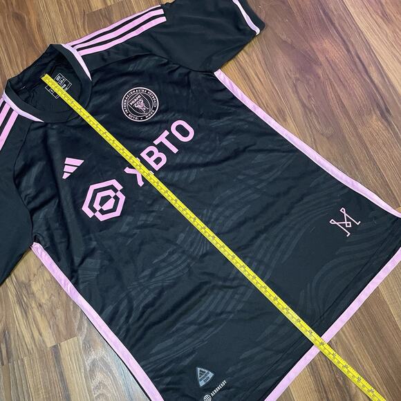 NWT Adidas Men’s XL Slim Fit Inter Miami CF 23/24 Lionel Messi Away Jersey Black - Picture 8 of 9